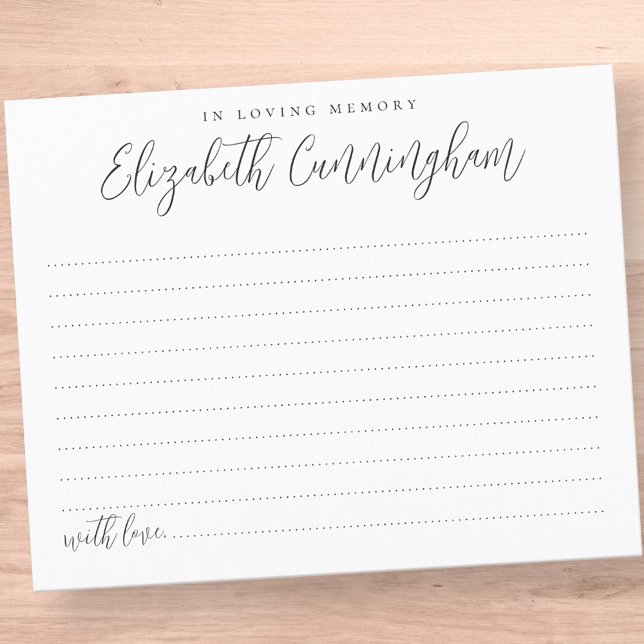 In Loving Memory Classic Simple Attendance Card (Creator Uploaded)