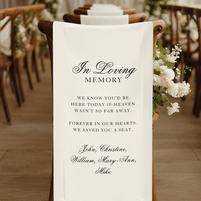 "In Loving Memory" Classic Wedding Memorial Beige Banner ("In Loving Memory" Classic Wedding Memorial Beige Banner)