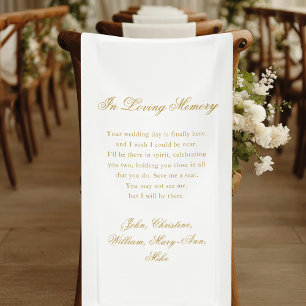 "In Loving Memory" Classic Wedding Memorial White Banner