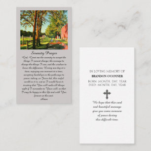 In Loving Memory Countryside in Red Green Yellow Business Card