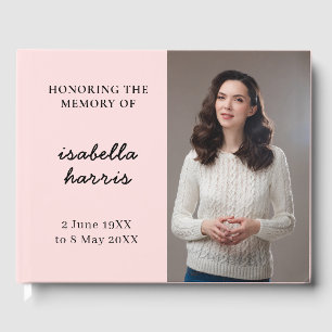In Loving Memory Cream Photo Memorial Design Guest Book