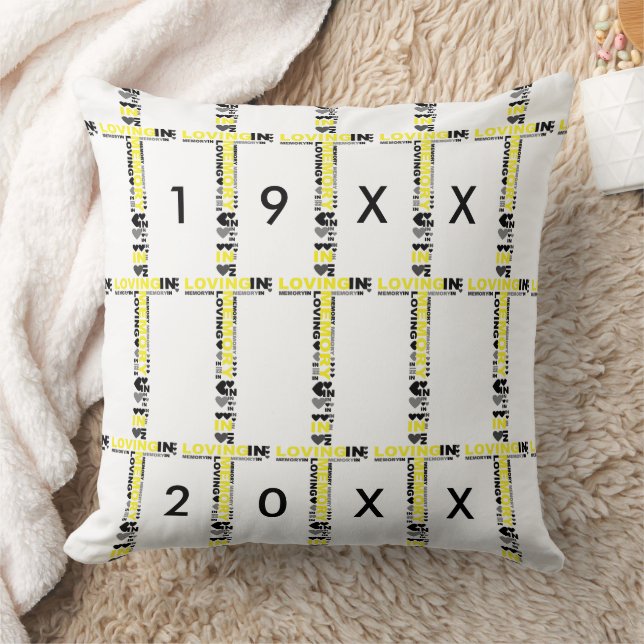 In Loving Memory Cross Yellow Sympathy Pillow (Blanket)