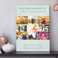 In Loving Memory Custom 11 Photo Collage Green