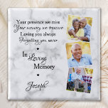 In Loving Memory Custom 3 Photo Memorial Funeral 15 Cm Square Badge<br><div class="desc">Honor your loved one with a custom photo memorial funeral button. This unique memorial keepsake button is the perfect gift for yourself, family or friends to pay tribute to your loved one. We hope your memorial in loving memory funeral button will bring you peace, joy and happy memories. Quote :...</div>