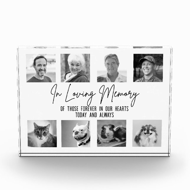 In Loving Memory Custom 8 Photo Wedding Memorial Block (Front)