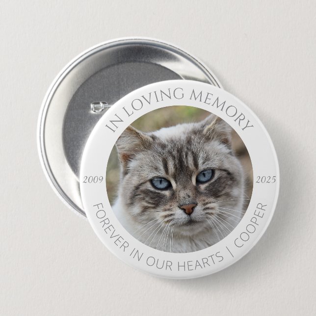 In Loving Memory Custom Pet Photo & Name Badge (Front & Back)