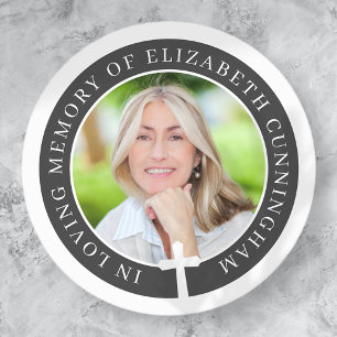 In Loving Memory   Custom Photo and Cross Classic Round Sticker