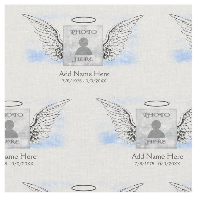 In Loving Memory Custom Photo Fabric (Close Up)