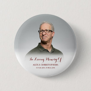 In Loving Memory Custom Photo Funeral Memorial 6 Cm Round Badge