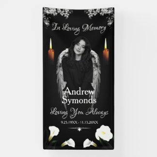 In Loving Memory Custom Photo Grave Cover Blanket Banner