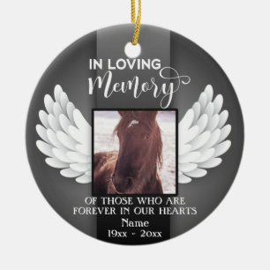 In Loving Memory Custom Photo, Horse Memorial Ceramic Tree Decoration