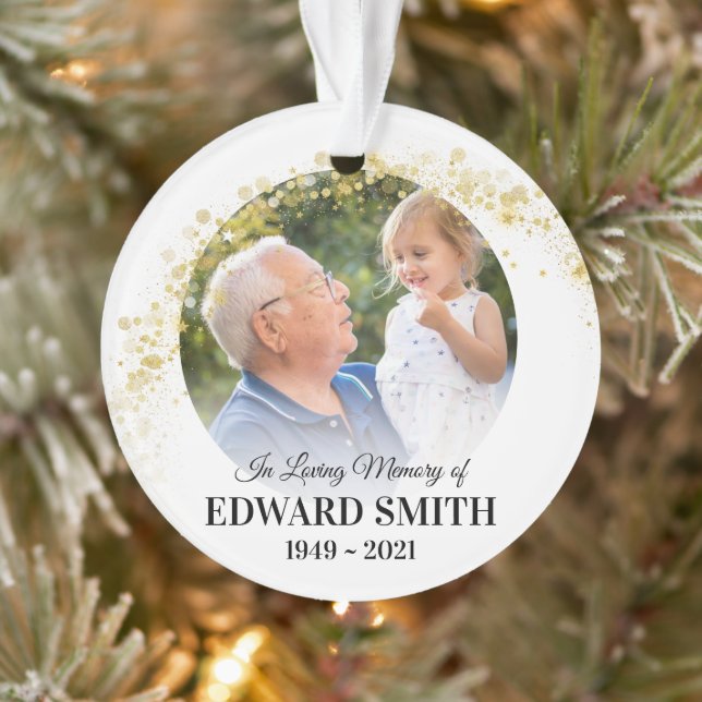 In Loving Memory Custom Photo Keepsake Memorial Ornament (Tree)