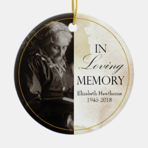 "In loving memory" custom Photo Memorial Ceramic Tree Decoration