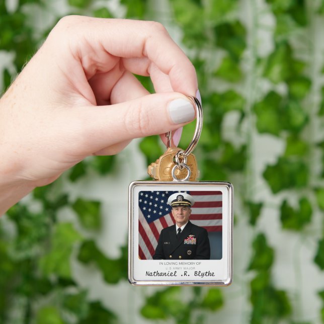 In Loving Memory Custom Photo Memorial Keepsake Key Ring (Hand)