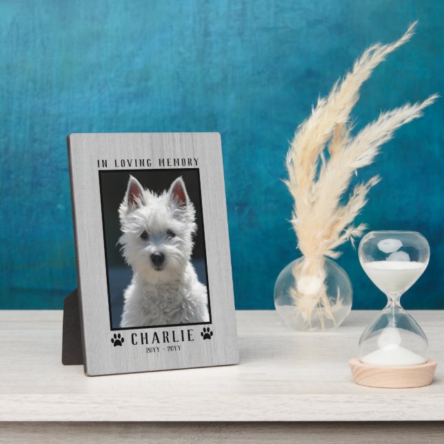 In Loving Memory Custom Photo Pet Memorial Rustic Plaque (Side)