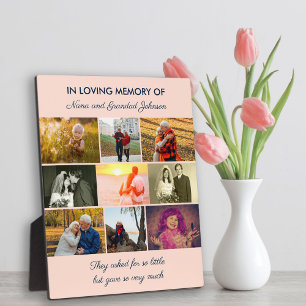 In Loving Memory Custom Quote 9 Photo Collage Plaque