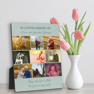 In Loving Memory Custom Saying 9 Photo Collage Plaque