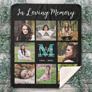 In Loving Memory Customized 8 Photos Memorial Sherpa Blanket