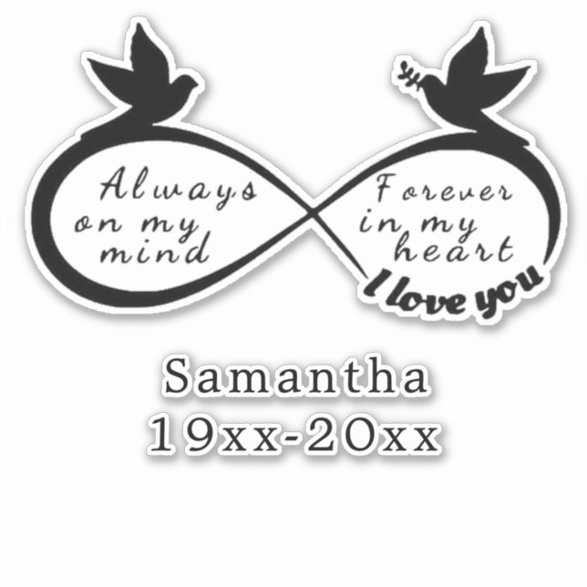 in loving memory Dad or Mum car decals (Front)