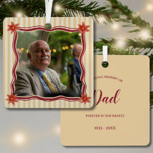 In Loving Memory Dad Picture Memorial Metal Tree Decoration