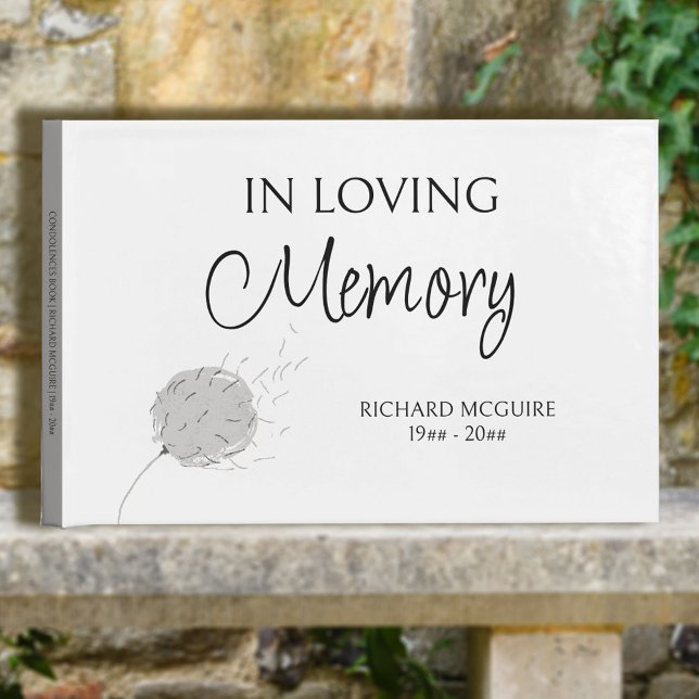 In Loving Memory Dandelion Puff Condolences Guest Book (Creator Uploaded)