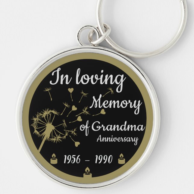 In loving Memory Death Anniversary Grandma Key Ring (Front)