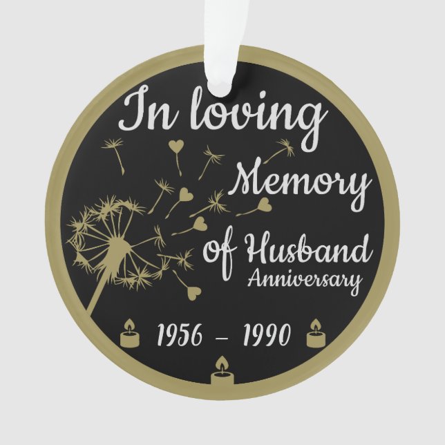 In loving Memory Death Anniversary Husband Ornament (Front)