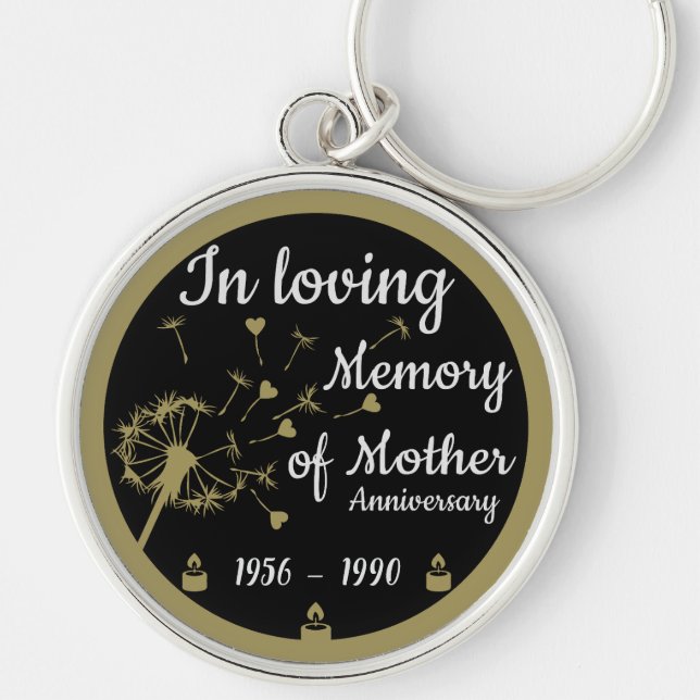 In loving Memory Death Anniversary Mother Key Ring (Front)