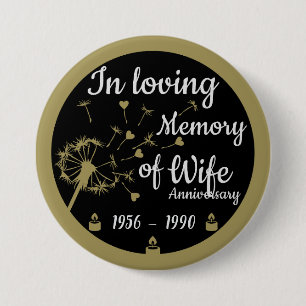 In loving Memory Death Anniversary Wife 7.5 Cm Round Badge