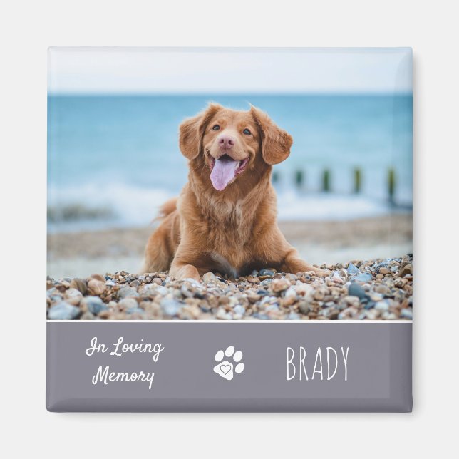 In Loving Memory Dog Keepsake Pet Memorial Magnet (Front)