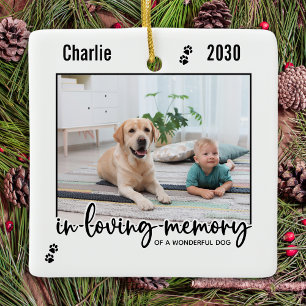In Loving Memory Dog Pet Memorial Ceramic Ornament