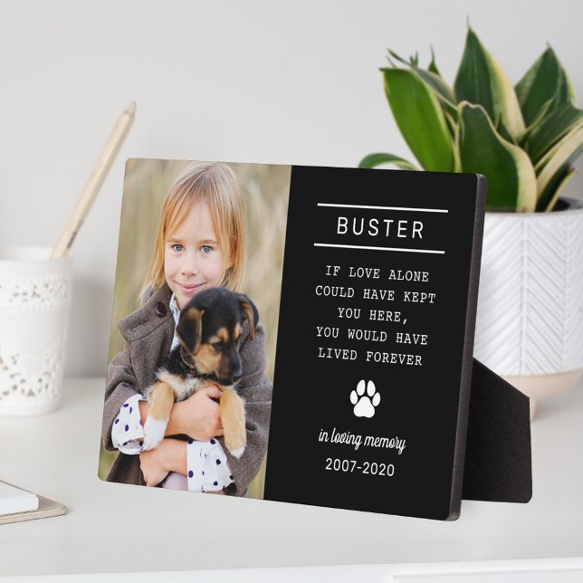 In Loving Memory Dog Photo Black Plaque (Creator Uploaded)
