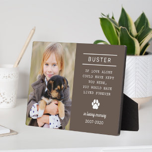In Loving Memory Dog Photo Dark Brown Plaque