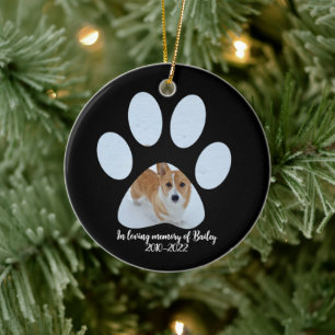 In Loving Memory Dog Photo Pet Keepsake Christmas Ceramic Tree Decoration