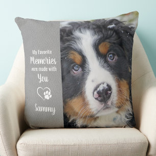 In Loving Memory Dog Photo Pet Loss Memorial Cushion