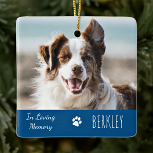 In Loving Memory - Dog Photo Pet Memorial Ceramic Ornament