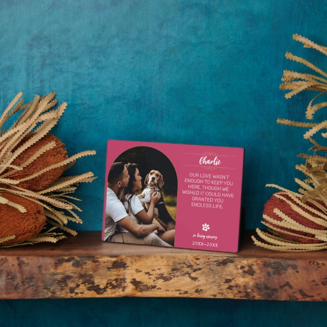 In Loving Memory Dog Photo Plaque – Personalized G (Side)