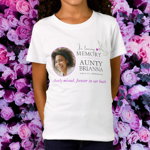 In loving memory dove purple rose photo funeral T-Shirt