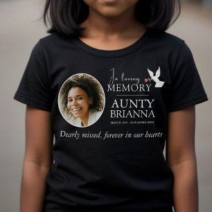 In loving memory dove red rose photo aunt funeral T-Shirt