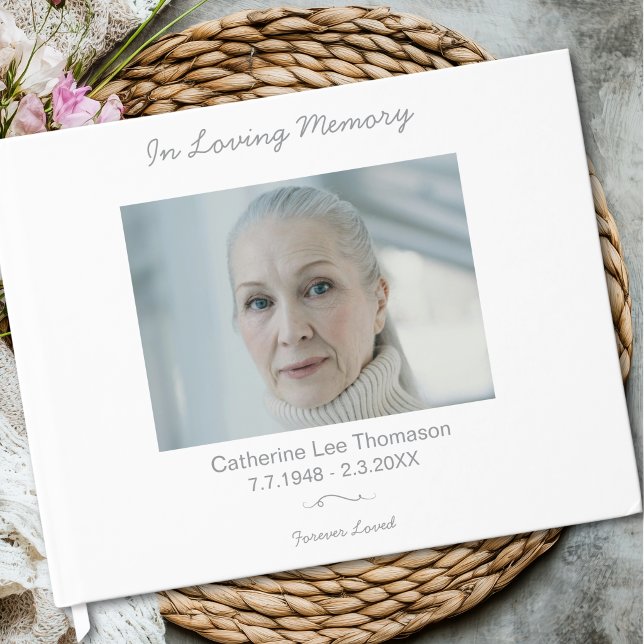 In Loving Memory Elegant Funeral Guest Book (Elegant Simple In Loving Memory Funeral Guest Book)