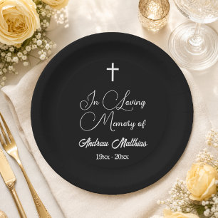 In Loving Memory Elegant Funeral Paper Plate