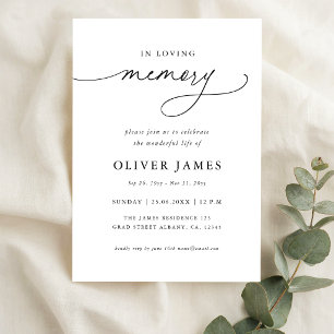 In Loving Memory Elegant Funeral Program Card