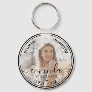 In Loving Memory   Elegant Memorial   Name, Photo Key Ring