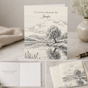 In Loving Memory Elegant Personalised Sympathy Card