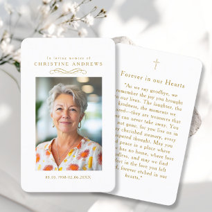 "In loving Memory" Elegant Photo Prayer  Business Card