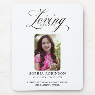 In Loving Memory Elegant Script Memorial Mouse Pad