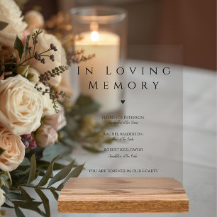 In Loving Memory Elegant Wedding Acrylic Sign
