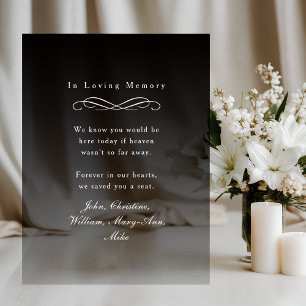 "In Loving Memory" Elegant Wedding Memorial  Acrylic Sign