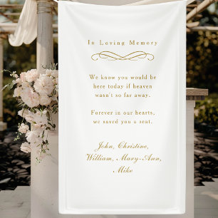 "In Loving Memory" Elegant Wedding Memorial White Banner