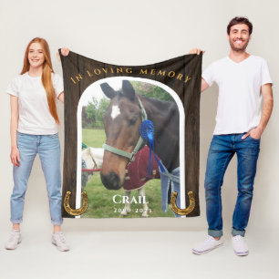In loving memory equine photo keepsake fleece blanket